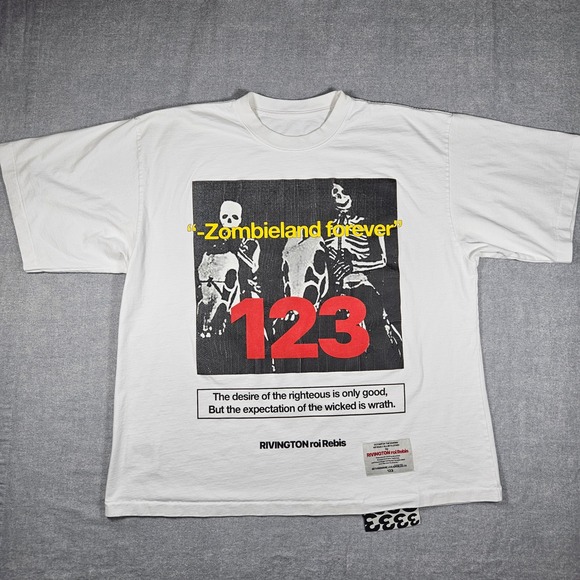 Rivington roi Rebis Zombieland Forever 123 Graphic T-Shirt White Mens XL